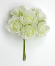 Line Due Elle Bouquet Fleurs Rose Polyester D 3,5 Cm Crème 36 Pcs