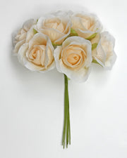 Ligne Deux Elle Bouquet Fleurs Roses Polyester D 3,5 Cm Rose 36 Pcs
