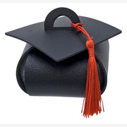 Linea Due Tocco de Diplôme en Simili Cuir Noir 9x9x6 cm – Chapeau de Diplômé Décoratif pour Dragées et Bonbons Lot 12 Pcs