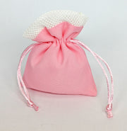 Sac en tissu Linea Due Elle avec tirette 11 x 9 cm Rose 12 pièces