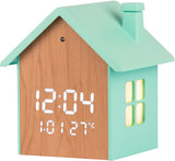 lowell lowell orologio casetta sveglia digitale a led 9 x 10 x 75 cm azzurra