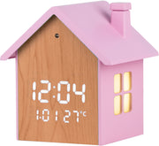 Réveil numérique LED Lowell House, 9 x 10 x 7,5 cm, rose