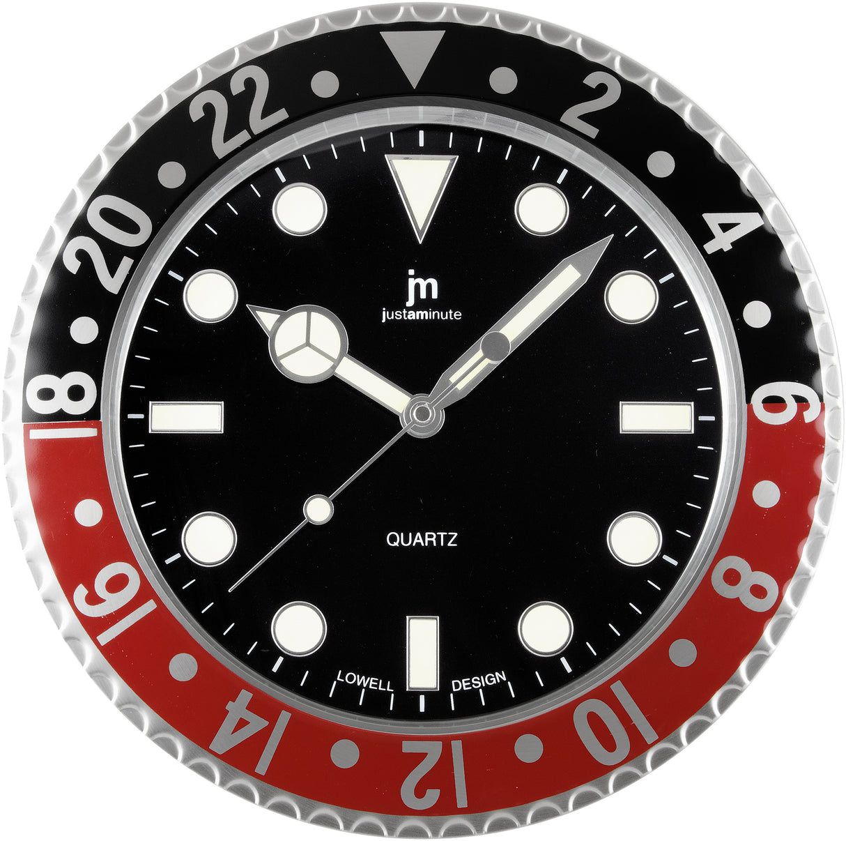 lowell lowell orologio da parete al quarzo cassa acciaio indici luminiscenti d 338 cm rosso ean 8008457087058