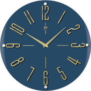 Horloge murale à quartz Lowell, MDF, verre, diamètre 39,40 cm, bleue