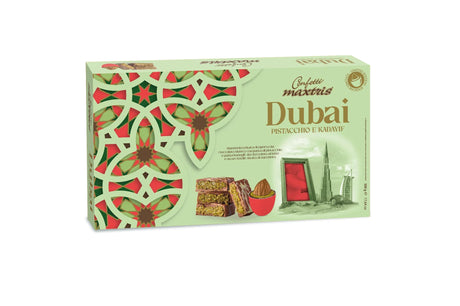 maxtris maxtris confetti ciocomandorla dubai rossa mandorla tostata e cioccolato al pistacchio 500 gr ean 8022470876864