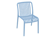 Chaise Moia Greenwood Trapani en polypropylène bleu ciel, empilable.