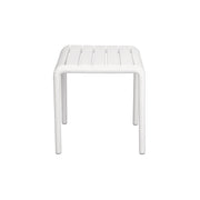 Moia Greenwood Table basse 45 x 45 cm en polypropylène blanc avec fibre de verre – Design moderne pour l'extérieur