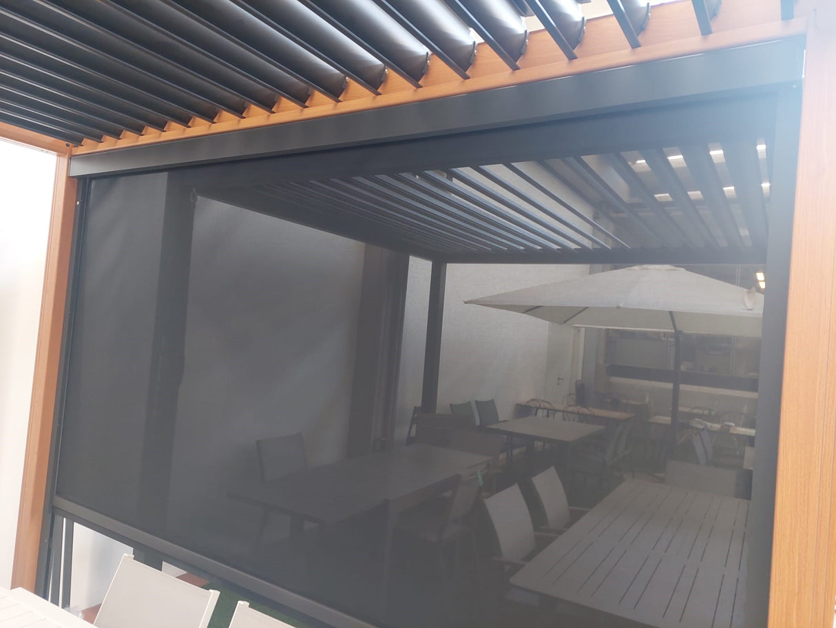 moia greenwood moia greenwood tenda oscurante autoavvolgente per pergola in textilene 3 mt antracite