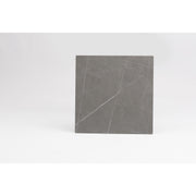 Moia Greenwood Table de salle à manger Plateau en grès marbré gris 80×80 cm