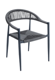 Moia Greenwood Fauteuil Milan Aluminium Gris Corde Anthracite
