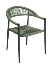 Fauteuil Moia Greenwood Milan Aluminium Gris Corde Verte