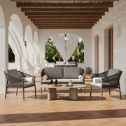 Moia Greenwood Salon Cap-Ferrat Anthracite Corde Coussins Gris 4 Places