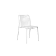 Moia Greenwood Chaise Côme Blanc Polypropylène Lattes Empilable