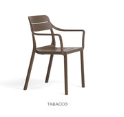 Nardi Chaise Cassia Accoudoirs Tabac Empilable