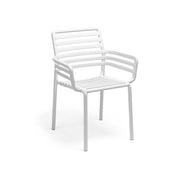 Chaise Nardi Doga avec accoudoirs, en polypropylène, empilable, coloris blanc