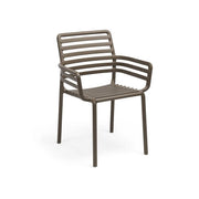 Chaise Nardi Doga Accoudoirs Tabac Polypropylène Empilable