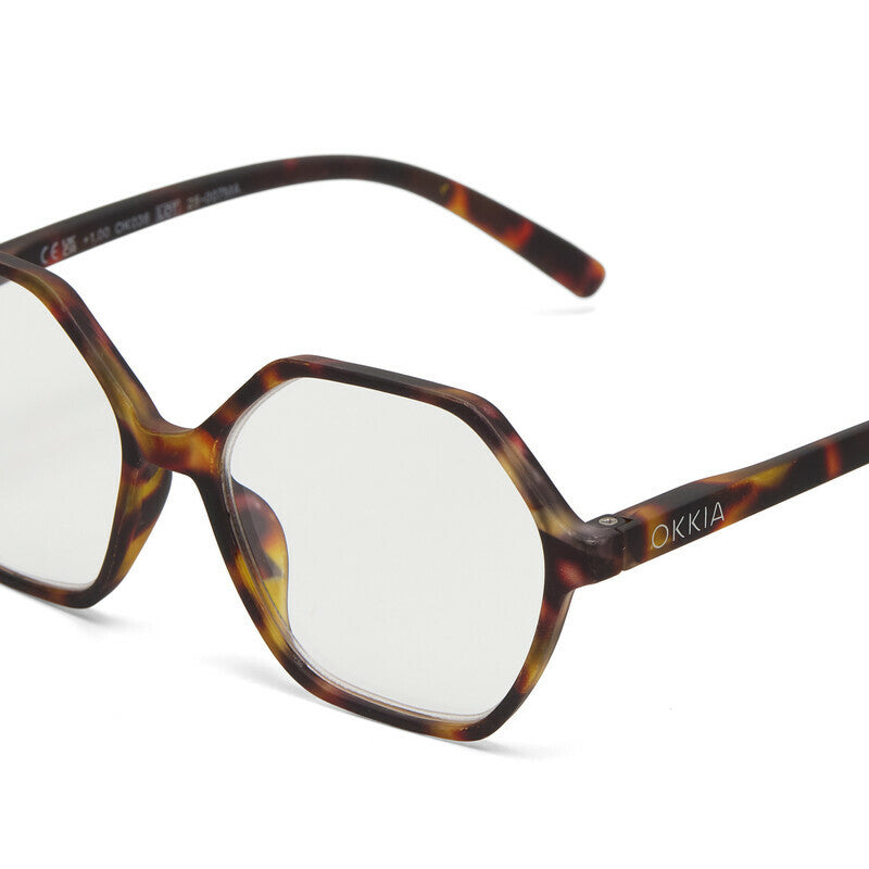 okkia okkia occhiale da lettura mod valencia premontato soft touch spring anti luce blu havana diottrie 1 00 ean 8056211374203