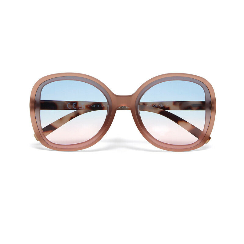 okkia okkia occhiale da sole premontato butterfly mod anna soft touch pink havana lenti blue pink ean 8056211374272
