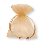 Sachet de confettis en organza Piovaccari avec cordon en satin H 12 x 9 cm Doré 10 pièces