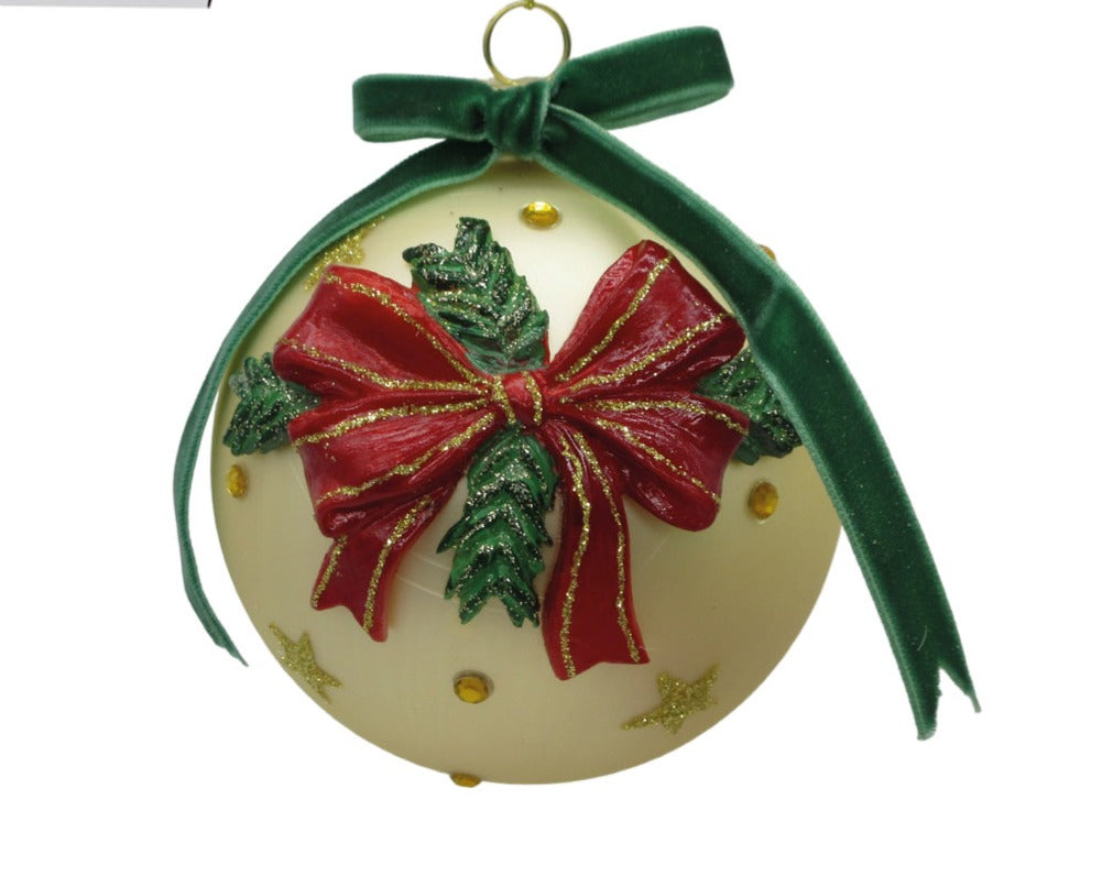 preziosa luxury home preziosa luxury home sfera natale in vetro champagne opaco e fiocco velluto 10 cm ean 8050264086977