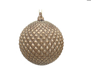 Boule de Noël en verre Preziosa Luxury Home avec décorations géométriques D 10 cm Bronze