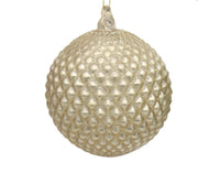 Boule de Noël en verre Preziosa Luxury Home avec décorations géométriques D 10 cm Naturel
