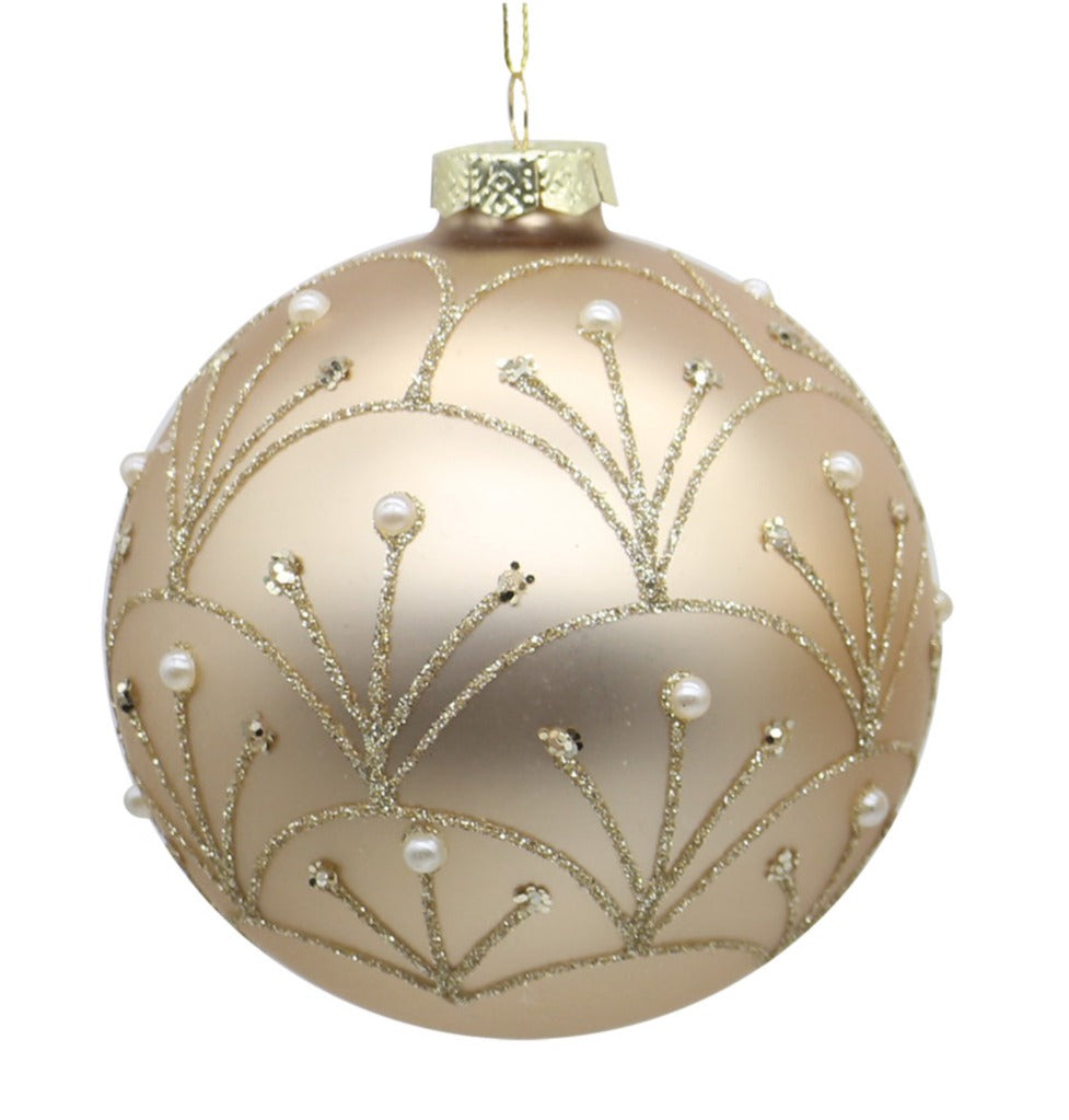 preziosa luxury home preziosa luxury home sfera natale in vetro con decori microperline d 10 cm oro ean 8050264116445