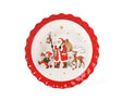 preziosa luxury home preziosa luxury home vassoio natale ceramica con bordo ondulato rotondo d 31 cm h 31 cm rosso ean 8050264117244