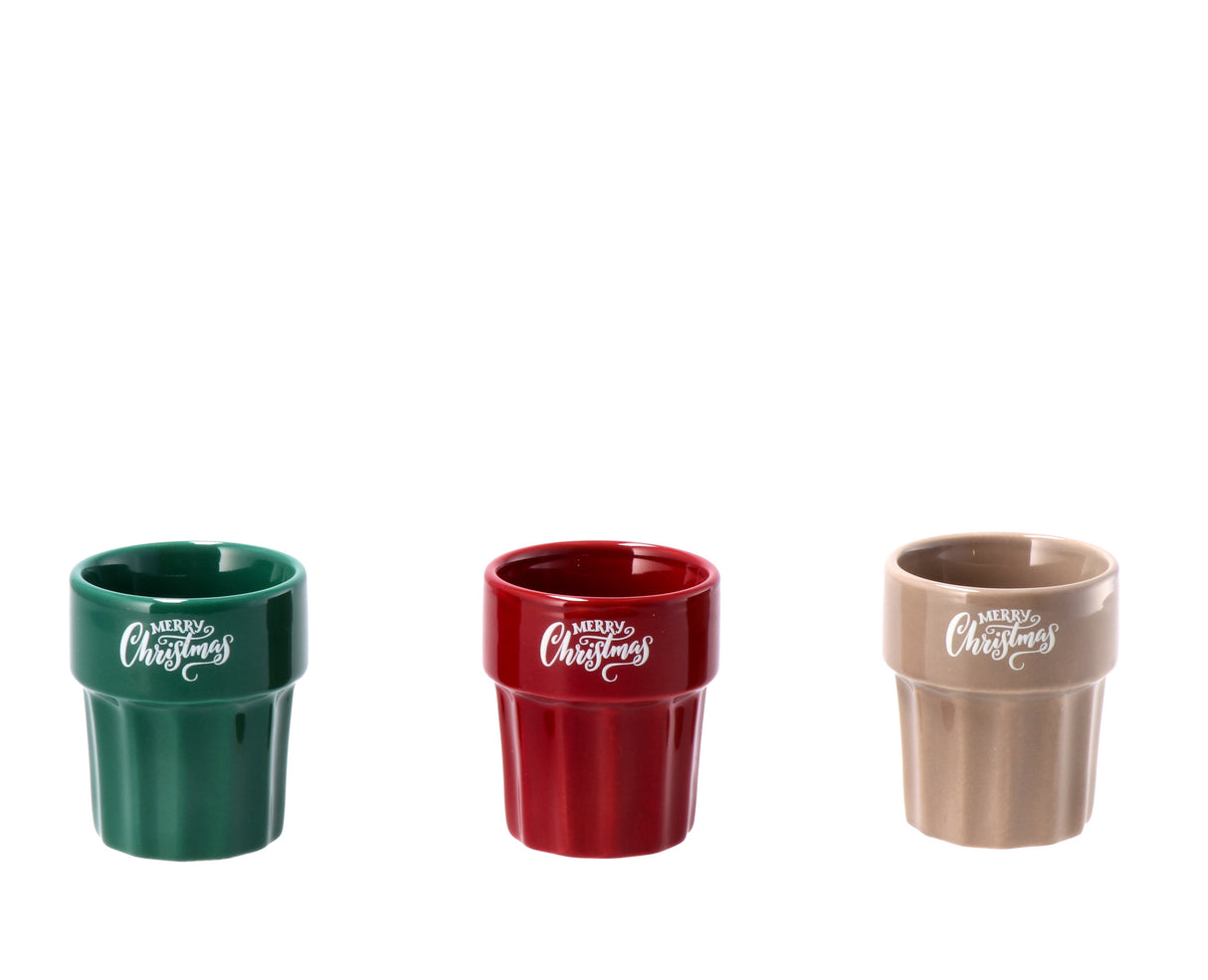 regalo italiano regalo italiano bicchierino natale merry christmas ass 90 ml rosso o verde o beige 1 pz ean 8057586162280