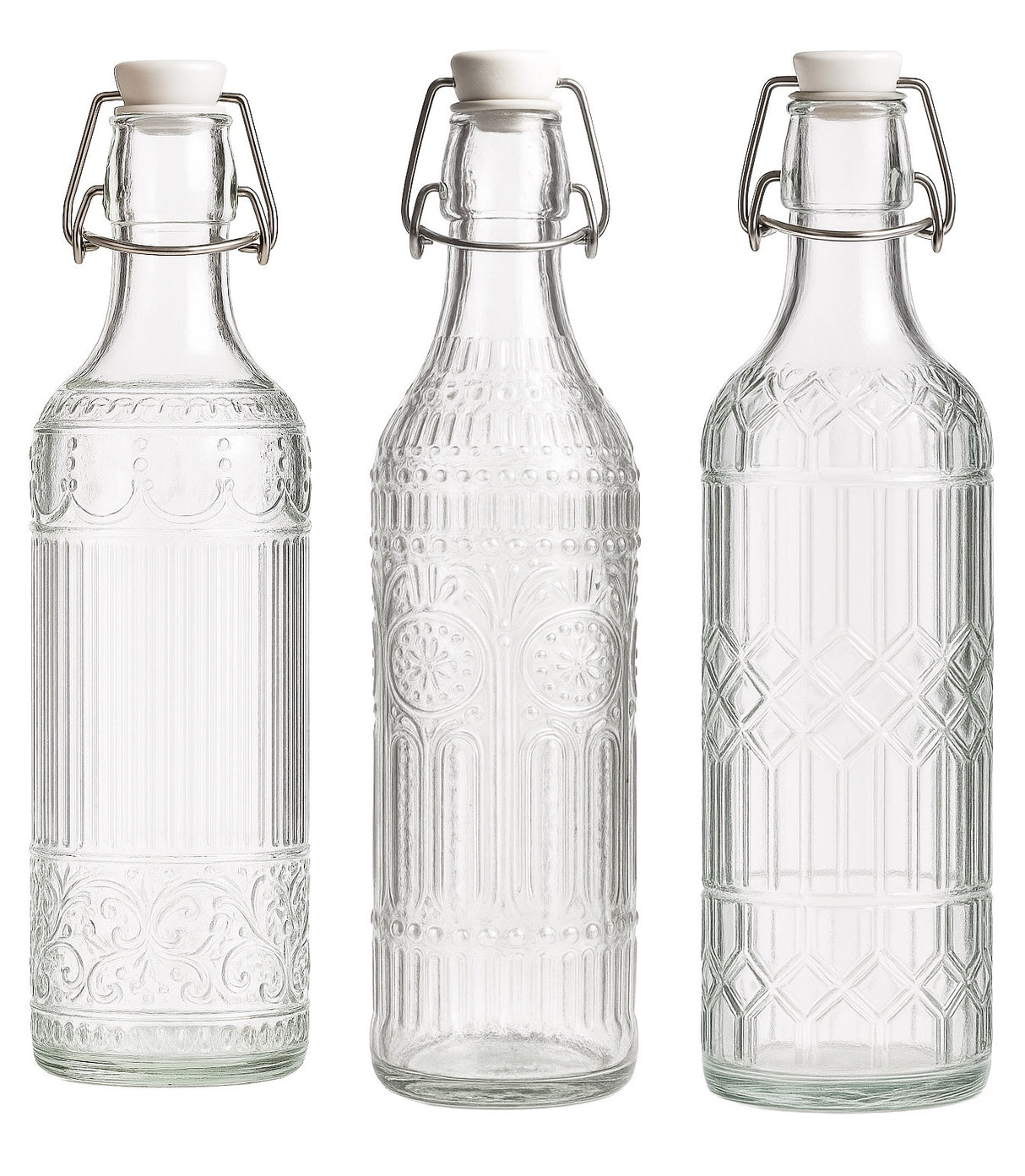 regalo italiano regalo italiano bottiglia decorata ass tappo ermetico 1 lt d 85 cm h 32 cm vetro trasparente 1 pz ean 8057586201248