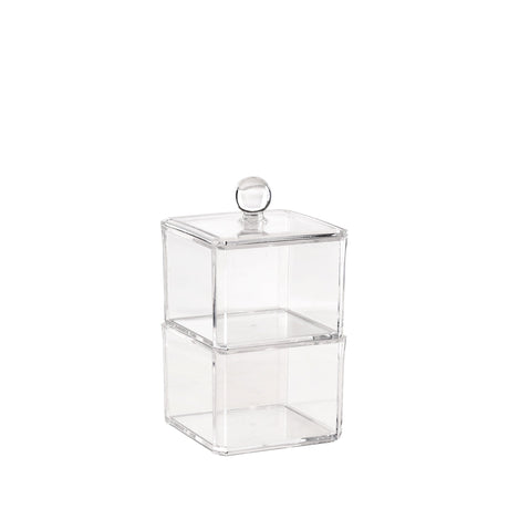 regalo italiano regalo italiano contenitore portaoggetti 2 scomparti 10 x 10 cm h 17 cm trasparente ean 8057586207080