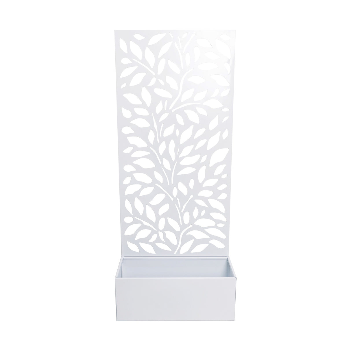 regalo italiano regalo italiano fioriera rettangolare bianca in ferro 50 x 22 cm h 120 cm porta piante da esterno design moderno ean 8057586111165