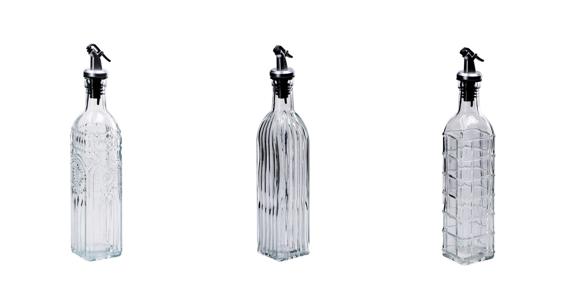 regalo italiano regalo italiano oliera acetiera ass con tappo acciaio 500 ml h 30 cm 6 x 6 cm vetro trasparente 1 pz ean 8057586201705