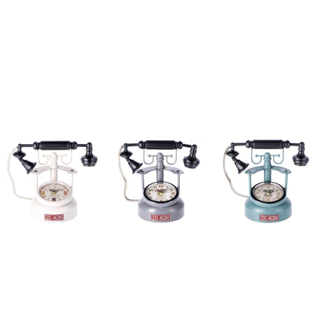 regalo italiano regalo italiano orologio da tavolo retro telefono vintage metallo 29 x 16 x 24 cm multicolor 1 pz ean 8057586006799