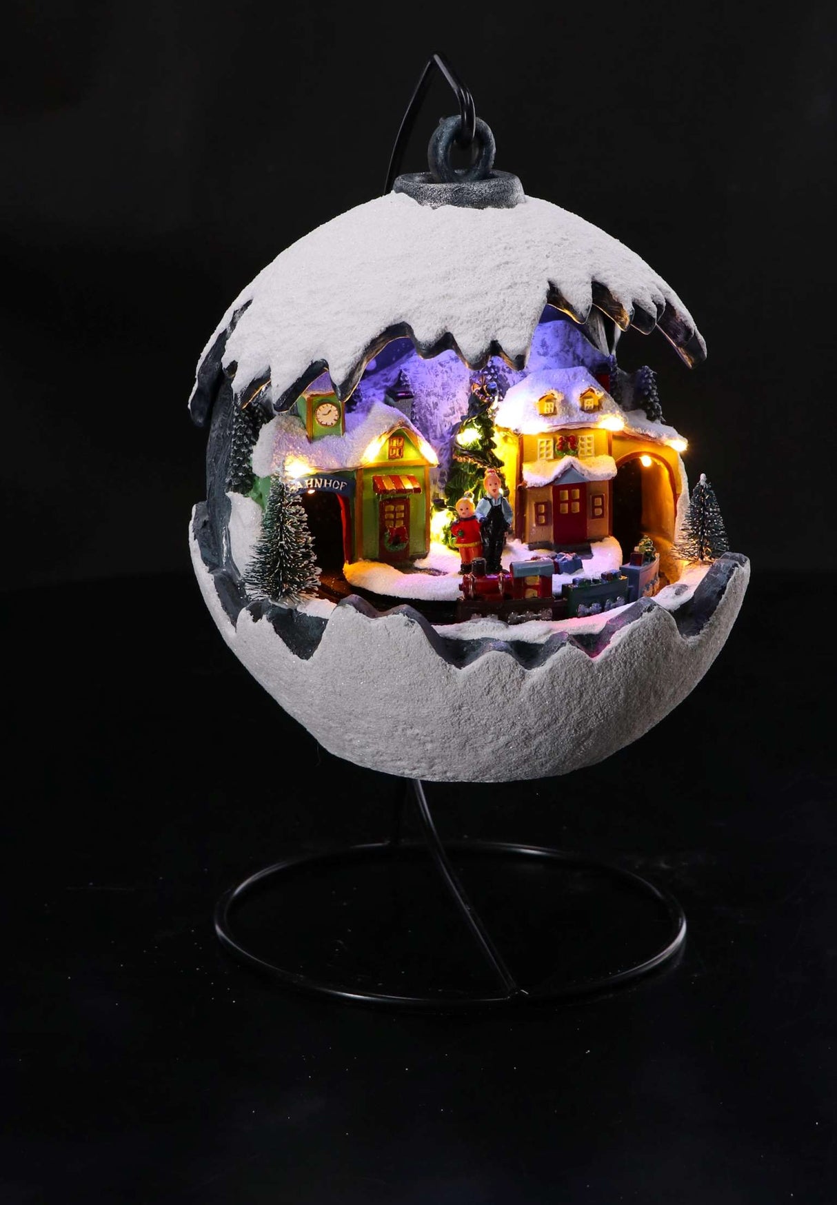 regalo italiano regalo italiano palla paesino invernale natale con 16 led d 20 cm h 24 cm bianco ean 8057586155312
