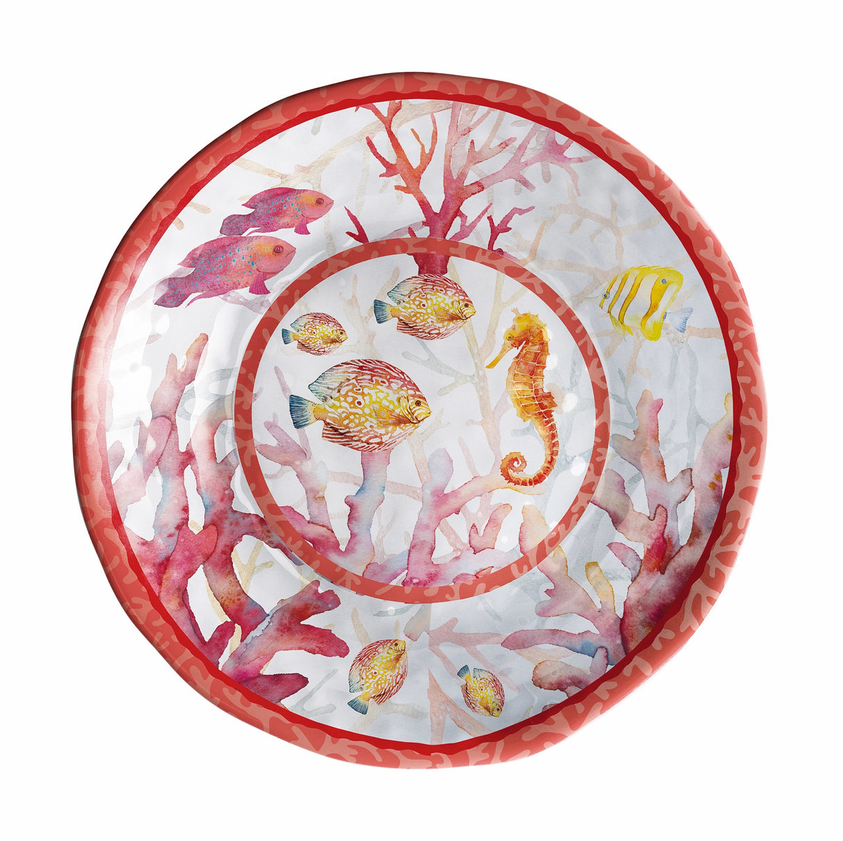 regalo italiano regalo italiano piatto fondo melamina shell d 22 cm h 5 cm rosso 1 pz