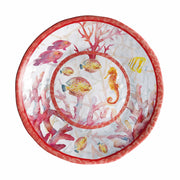 Assiette fond rouge en mélamine, modèle Shell, diamètre 22 cm, hauteur 5 cm, 1 pièce. (Produit italien)