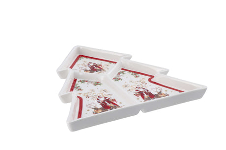 regalo italiano regalo italiano piatto forma albero natale 30 x 295 cm bianco rosso ean 8057586037205