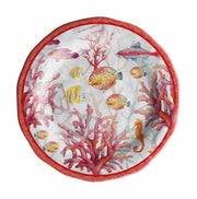 Assiette à fruits en mélamine Shell, rouge, 22 cm de diamètre, 2 cm de hauteur, 1 pièce - Cadeau italien.
