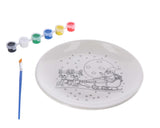 regalo italiano regalo italiano piatto natale con pennello e 6 tempere d 21 cm ass bianco 1 pz ean 8057586124851