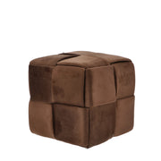 Pouf en Velours Marron Ad Trend 37 x 37 Cm H 37 Cm – Pouf Coffre Design Moderne Décoration Maison