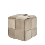 Regalo Italiano Pouf en Velours Tourterelle 37 x 37 cm H 37 cm – Pouf de Rangement Design Moderne Décoration d'Intérieur