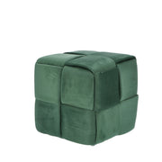 Pouf Ad Trend en Velours Vert 37 x 37 Cm H 37 Cm – Pouf Coffre Design Moderne Décoration Maison