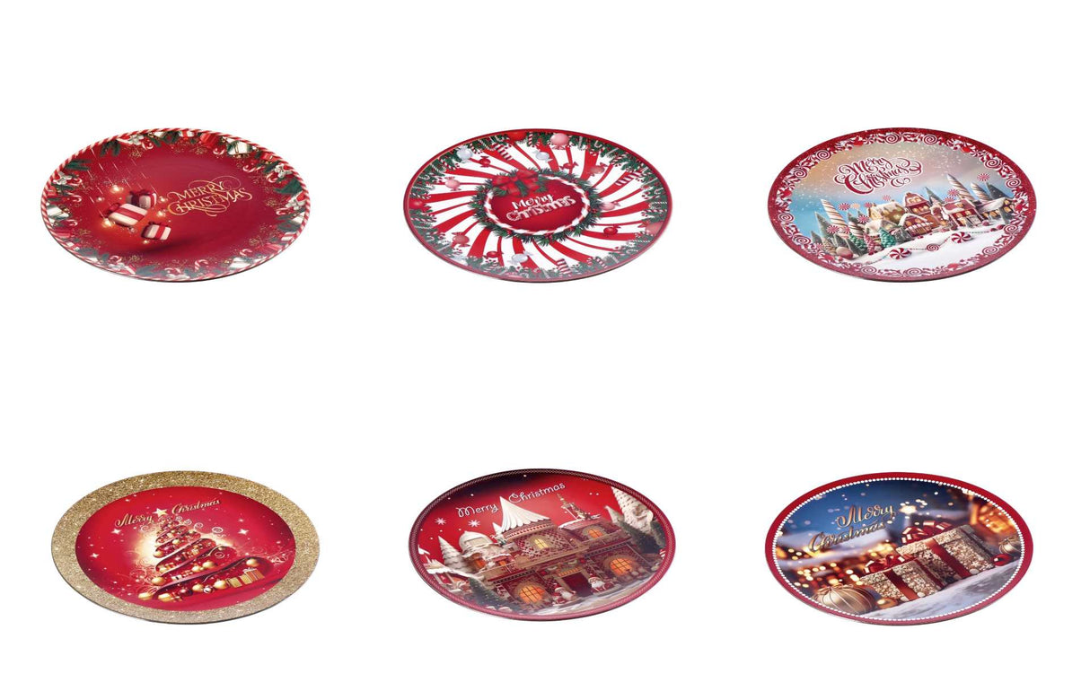 regalo italiano regalo italiano sottopiatto natale tondo plastica d 33 cm ass multicolor 1 pz ean 8057586065031