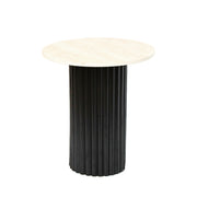 Cadeau italien Table basse Fer et Céramique Crème D 36 cm H 40 cm – Table d'appoint Design Moderne Décoration Intérieur