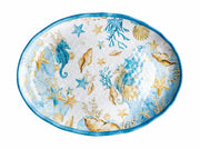 Cadeau Italien Plateau Ovale en Mélamine Shell 40 x 30 x 3 cm Bleu 1 Pièce
