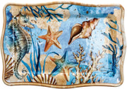 Cadeau Italien Plateau Rectangulaire en Mélamine Alyssa 30 x 12 cm H 2 cm Bleu 1 Pièce