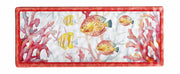 Plateau rectangulaire en mélamine Shell, rouge, 27 x 11 x 2 cm, 1 pièce - Cadeau italien.