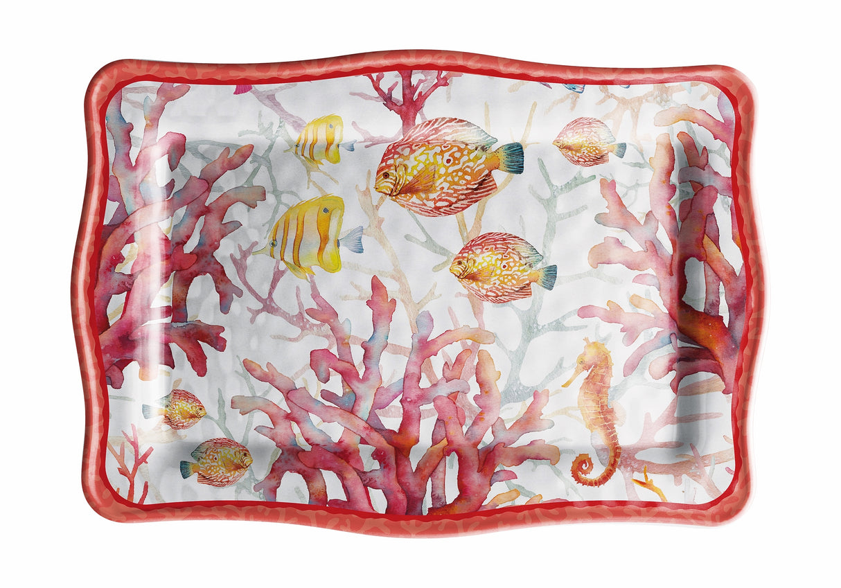 regalo italiano regalo italiano vassoio rettangolare melamina shell 30 x 21 cm h 2 cm rosso 1 pz