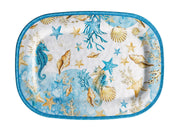 Cadeau Italien Plateau Rectangulaire Melamine Shell 43 x 332 x 2 cm Bleu 1 Pièce